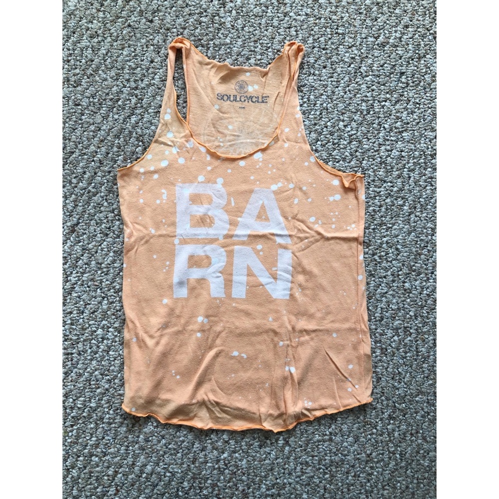 Soulcycle women’s orange BARN tank size small